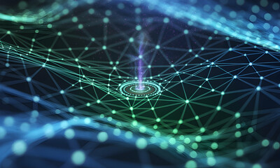 Obraz premium Abstract Technology Graph on a Futuristic Background