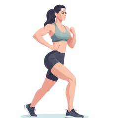 Vector minimalistic woman performing a fitness exercise pose