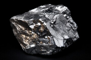 Naklejka premium Palladium a transition metal for aerospace manufacturing isolated on a black backdrop