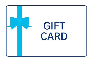 Gift card with light blue ribbon