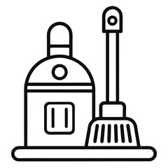 Clean black and white line art icon representing a floor cleaning machine