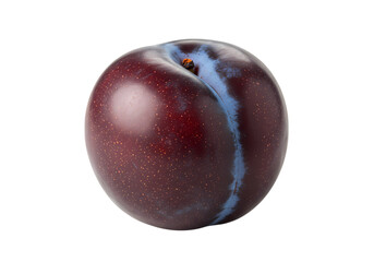 Obraz premium Single Ripe Plum on White Background isolated on transparent baackground