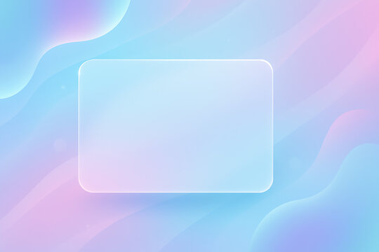 Liquid glass glassmorphism rectangle landscape in elegant style abstract background copy space