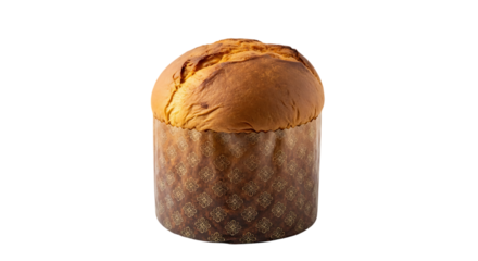 Delicious Golden Panettone Bread Baked with Traditional Italian Recipe Isolated on Black Background Festive Holiday Treat