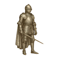 Fototapeta premium PNG Medieval knight armor illustration.