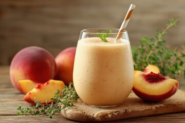 Peach smoothie beverage