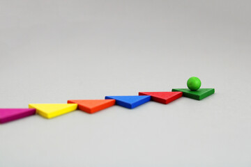 Leader follows the arrows that mark a path