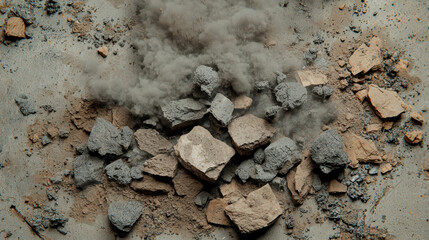 Abstract visualization of dirt and dust being lifted by movement