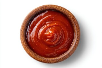 Korean spicy fermented sauce in a bowl on a white background with clipping path