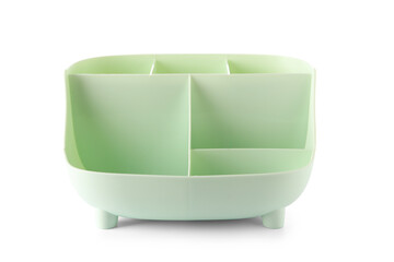 Plastic stationery holder isolated on white background