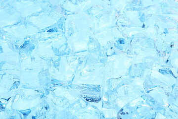 Cubes of clear ice as background, closeup