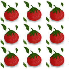 Tomatoes on white background