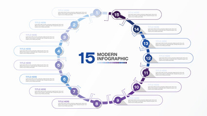 Infographic for presentation, 15 process.