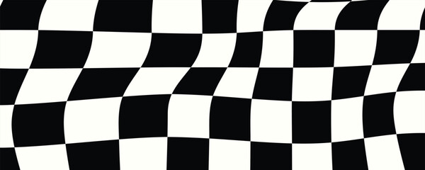 Obraz premium Pattern abstract wave checkerboard background