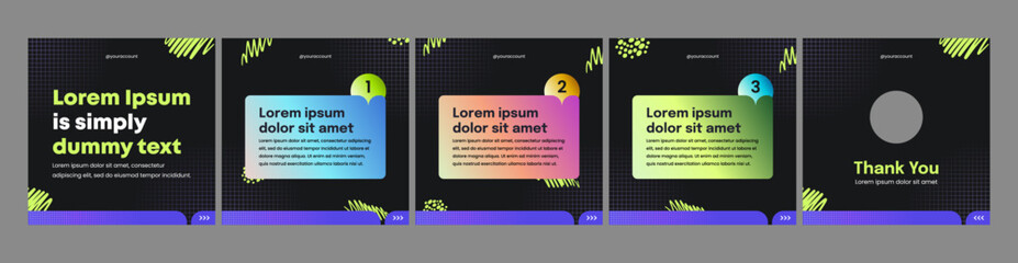 editable carousel template slide set. template for social media