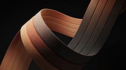 Obraz premium Harmonious Gradient: Abstract Textile Bands Cascading in Earth Tones