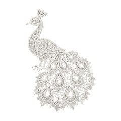 Fototapeta premium PNG Intricate lace peacock design.