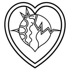Simple line art heart icon for cardiology and medical concepts