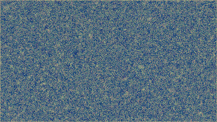 Abstract pattern of swirling lines and colorful dots on a dark blue background