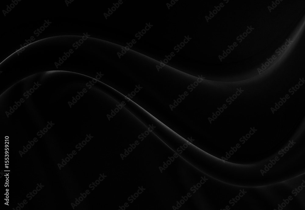 Poster Black gray satin dark fabric texture luxurious shiny that is abstract silk cloth background with patterns soft waves blur beautiful.