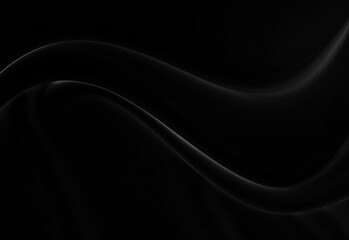 Black gray satin dark fabric texture luxurious shiny that is abstract silk cloth background with patterns soft waves blur beautiful.