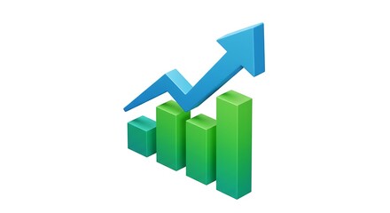 Graph with rising arrow