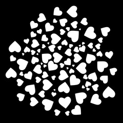 Romantic And Love Geometric Pattern Concept. Silhouette of Gobos Heart  Shaped Light Texture...