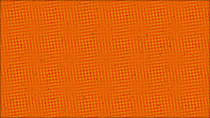 Retro comic book halftone pattern with scattered black speckles and vibrant orange background