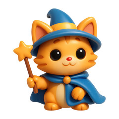 Fototapeta premium PNG Cute wizard cat figurine