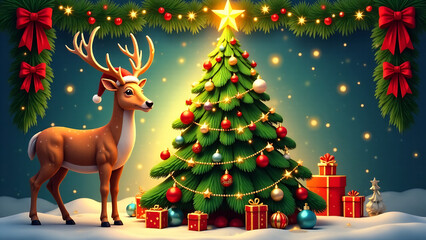 I'm going to be broke until next Christmas - Typography Christmas T-shirt Design Template. Merry Christmas Event Vector Arts, Holiday decor with the tree, Santa, deer illustration
