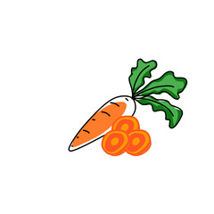 Illustration of fresh carrot, carrots vector icons or carrot illustration 