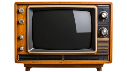 Vintage television, retro tv monitor frame, analog screen, old school design