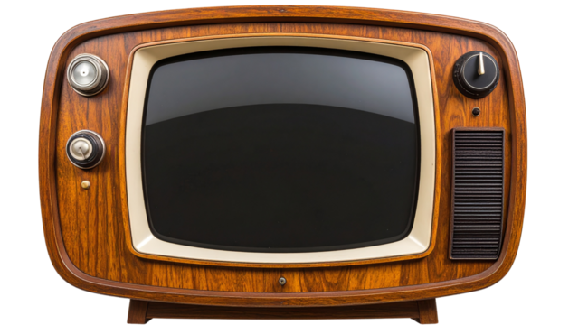 Vintage television, retro tv monitor frame, analog screen, old school design