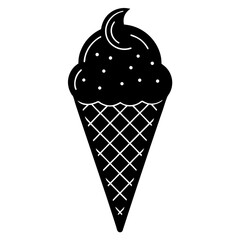 Ice Cream Cone Vector: Sweet Dessert Illustration for Summer, Food, and Treat Designs