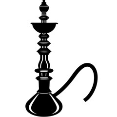 Hookah Vector Illustration: Shisha Pipe for Relaxation, Culture, and Middle Eastern Designs