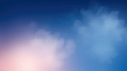 Serene blend of blues and pinks creates a calming abstract scene reminiscent of early morning skies filled with gentle clouds
