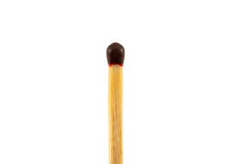 Extinguished A CloseUp Study of a Burnt Matchstick Against a Stark Black Background isolated on transparent baackground