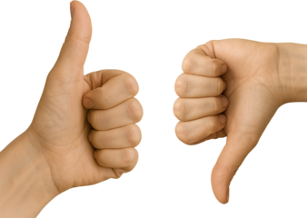 Thumbs Up and Thumbs Down Hand Gestures