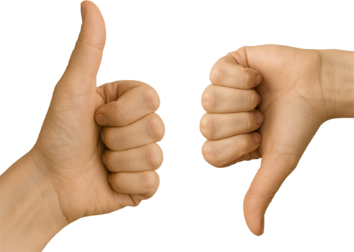 Thumbs Up and Thumbs Down Hand Gestures