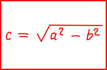 ellipse focus mathematical formula. analytical geometry, ellipse and hyperbola