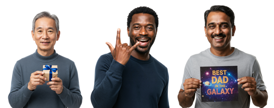Diverse Group of Fathers Celebrating with Gifts for Father's Day or Special Occasion