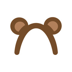  Bear Ears Headband Flat Icon in Cartoon Style