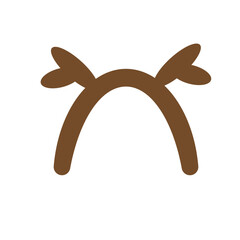 Reindeer Antlers Headband Flat Cartoon Icon