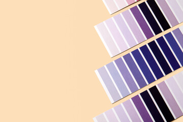 Different color palettes on beige background
