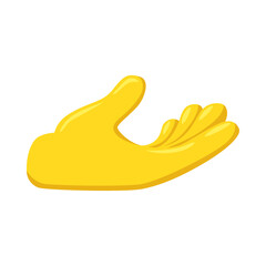 Palm Up Hand Sign Emoji Icon Illustration. Gesture Vector Symbol Emoticon Design Clip Art Sign Comic Style.