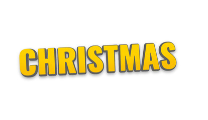 christmas yellow bold font, isolated