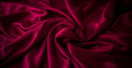 A close up of a red fabric with a swirl pattern