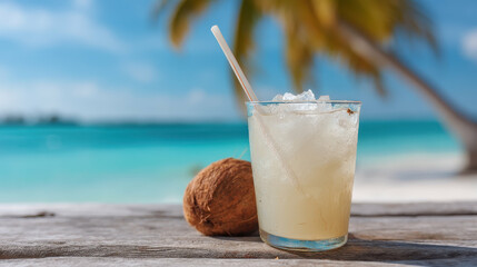 Creamy Coconut Drink by the Ocean