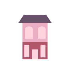 Flat Cute Pastel Building Illustration Set for Cityscape, Game Assets, and Children Design