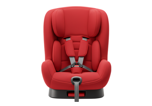 Red Child Car Seat isolated on transparent background